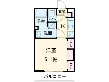 リブリ・南与野(1K/2階)の間取り写真
