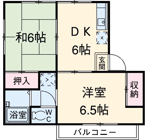 ハイム樋田(2DK/1階)の間取り写真