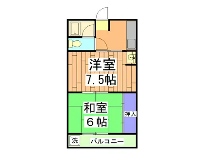 ハイツ大覚寺(2K/2階)の間取り写真