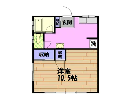 朝日ハイツ(1DK/2階)の間取り写真