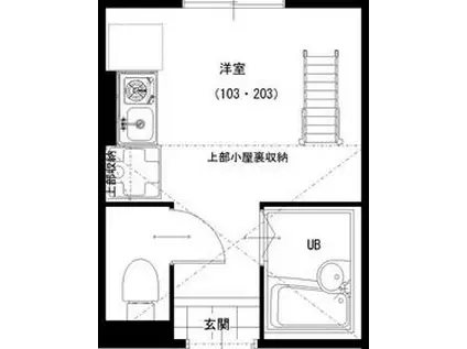 プライムテラス東海大学前Ⅰ(ワンルーム/2階)の間取り写真