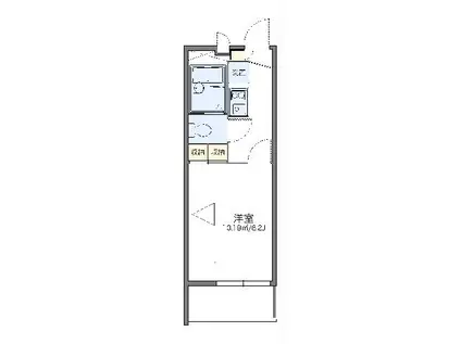 レオパレスカーサ クワトロ(1K/1階)の間取り写真