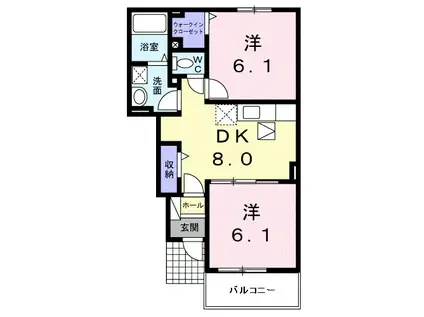 レジデンス昭和町Ⅰ(2DK/1階)の間取り写真