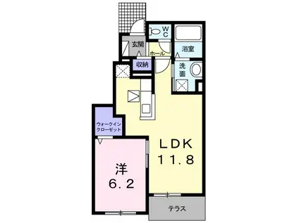 アクティブ・ウィングⅩⅤ(1LDK/1階)の間取り写真