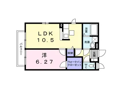 メルヴェイユⅡ番館(1LDK/1階)の間取り写真