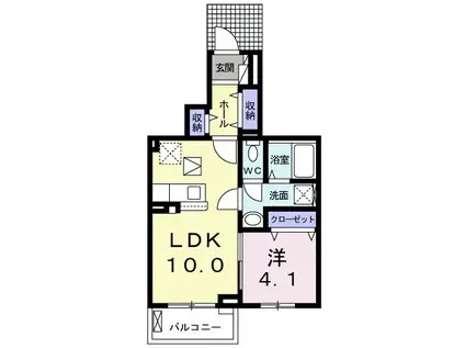 カーサフォレストⅠ(1LDK/1階)の間取り写真