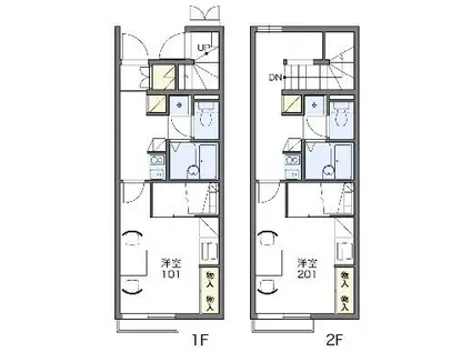 レオパレスサンハイム(1K/2階)の間取り写真