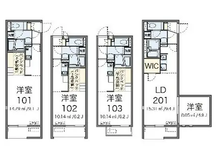 レオネクストサンモール向原(ワンルーム/1階)の間取り写真