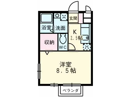 ダンヒル壱番舘(1K/1階)の間取り写真