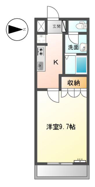 FOREST VILLA(1K/2階)の間取り写真