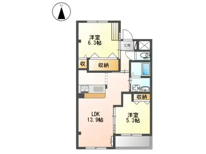 COURAGE(2LDK/3階)の間取り写真