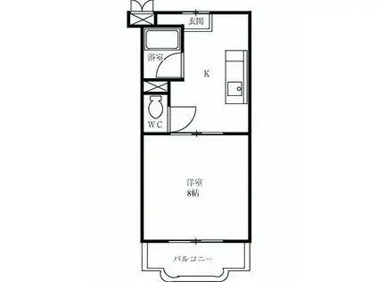 コスモス2(1DK/4階)の間取り写真