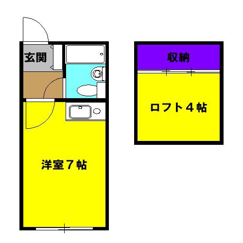 グレースコート(ワンルーム/2階)の間取り写真