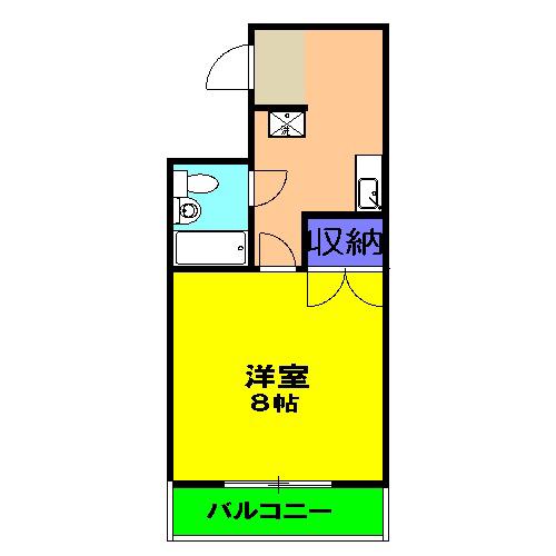 T-タウンコスギ(1K/2階)の間取り写真