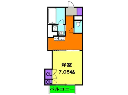 静岡常磐町エンブルコート(1K/7階)の間取り写真