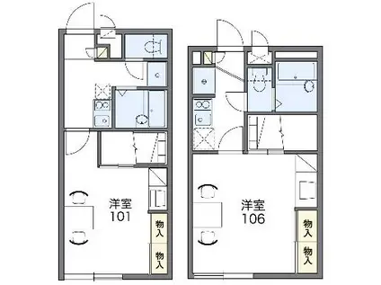 レオパレスジャルダンD(1K/1階)の間取り写真
