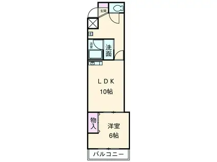 ライブコート安東(1LDK/3階)の間取り写真