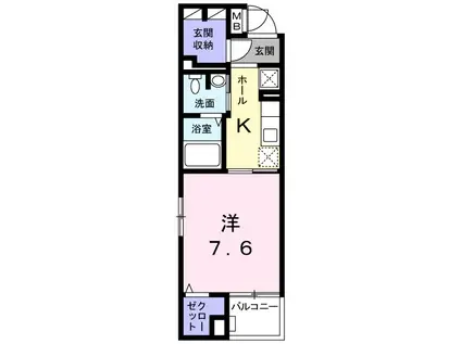 ヴィラ カメリア(1K/2階)の間取り写真