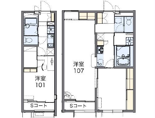 レオパレスアルタイルⅡ(1K/2階)の間取り写真