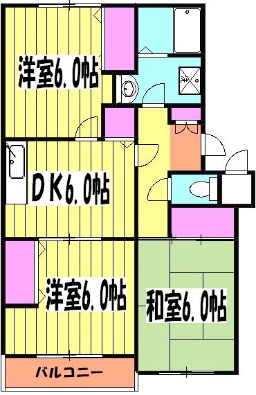 ウエストパーク三橋(3DK/2階)の間取り写真