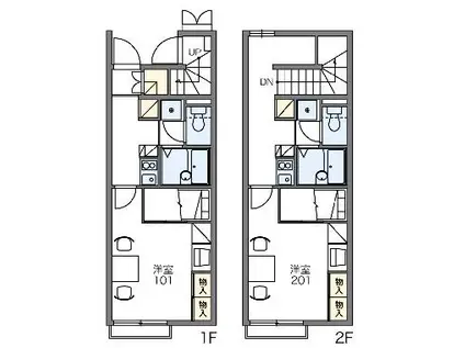 レオパレスコルレオニスⅡ(1K/2階)の間取り写真