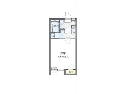 レオネクストグランベルク毛呂Ⅱ(1K/1階)の間取り写真