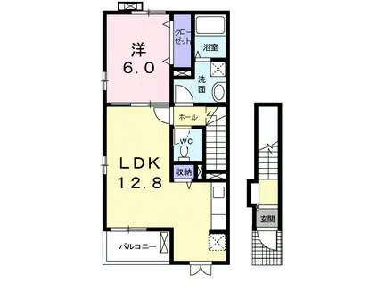 プランタンⅡ(1LDK/2階)の間取り写真