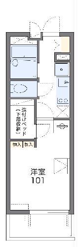 レオパレスKウッズⅡ(1K/4階)の間取り写真