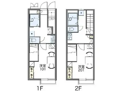 レオパレスYANAGIⅢ(1K/1階)の間取り写真