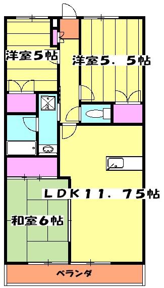アクロ・プレステージ2(3LDK/2階)の間取り写真