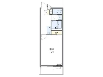 レオネクストふじみ野ヒルズ(1K/2階)の間取り写真