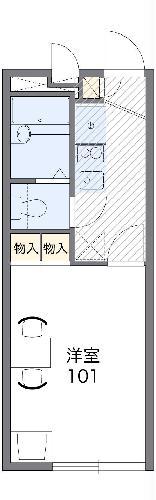 レオパレスキンモクセイ(1K/2階)の間取り写真