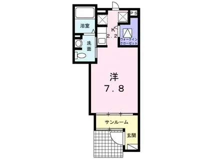 ライゼ イヅミヤ Ⅱ(ワンルーム/1階)の間取り写真