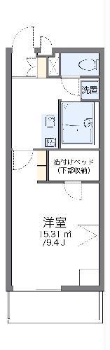 レオパレスイーグルⅢ(1K/1階)の間取り写真