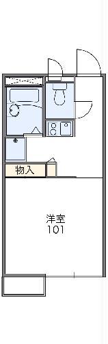 レオパレスアムールA(1K/1階)の間取り写真