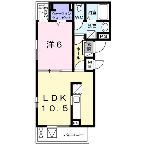 フレグランスⅡ(1LDK/3階)の間取り写真