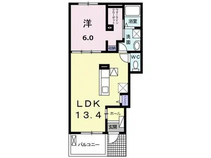 サン・レコルトⅡ(1LDK/1階)の間取り写真