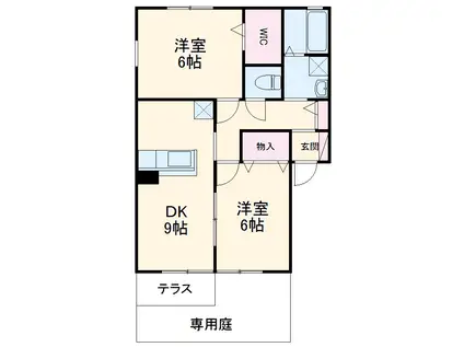 グランドメゾン(2DK/1階)の間取り写真