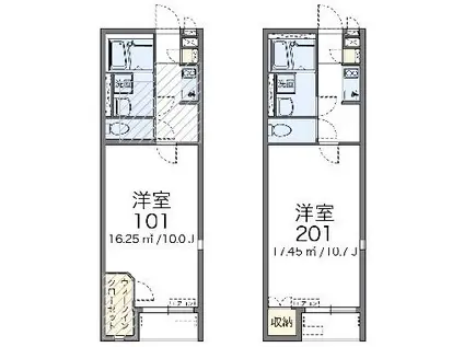 レオネクストヴァンフルール(1K/2階)の間取り写真