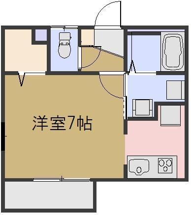 アネシス・ヤマシタ(1K/1階)の間取り写真