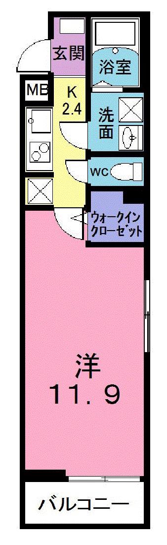 エクセル ファヴール Ⅰ(1K/3階)の間取り写真