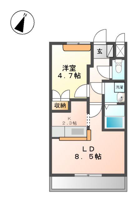サンガーデン(1LDK/2階)の間取り写真