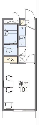 レオパレス青柳(1K/1階)の間取り写真