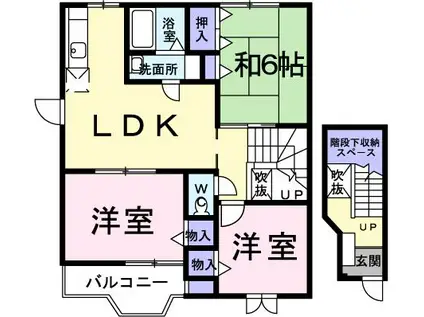 クルーセK・Ⅱ(3LDK/2階)の間取り写真