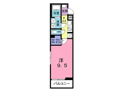 コレットⅠ(1K/3階)の間取り写真