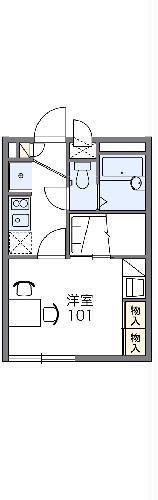 レオパレスストリートハウス(1K/1階)の間取り写真