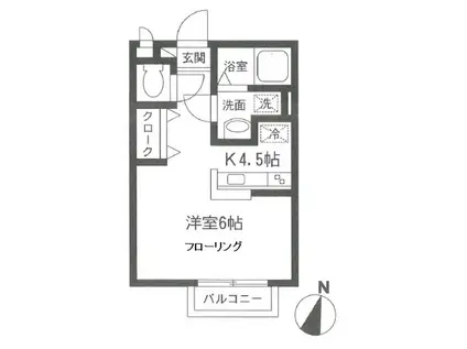 ローゼンハイム(1K/2階)の間取り写真