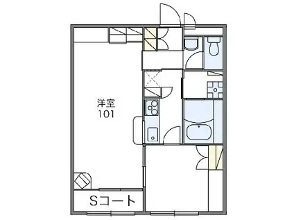 レオパレスMⅠ(1LDK/1階)の間取り写真
