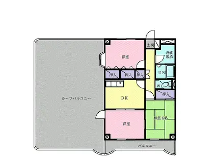 パークウエストⅠ(3DK/3階)の間取り写真