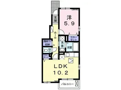 パストラル・デュオ Ⅱ(1LDK/1階)の間取り写真